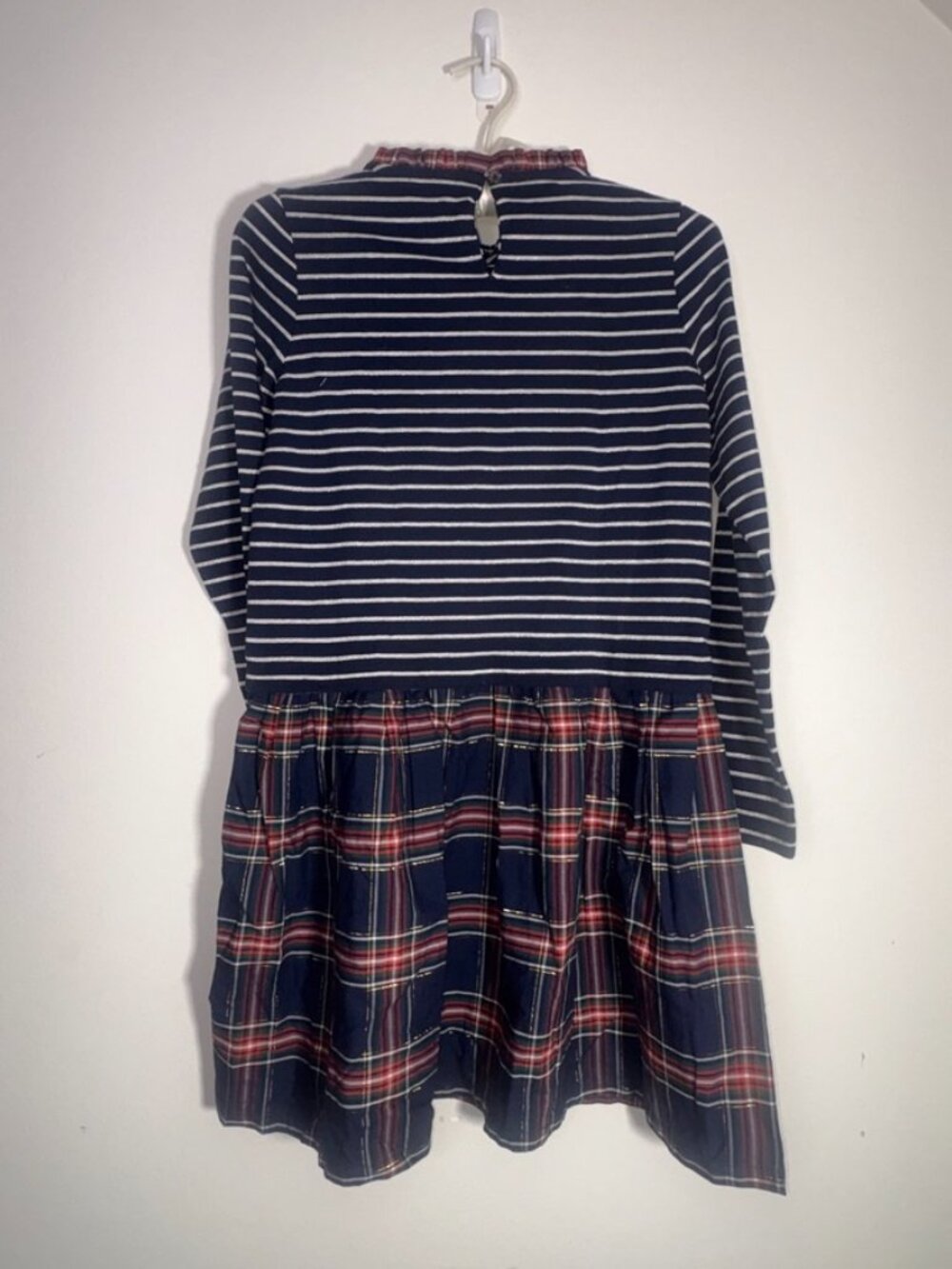 NEW NWT Crewcuts by J.Crew Girls TwoFer Plaid Stripe Shimmer Dress - L (10-11) - Picture 6 of 11